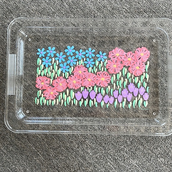 Dayton Hudson 1990 Tray and Pitcher Acrylic Flowers Vintage - Picture 2 of 13